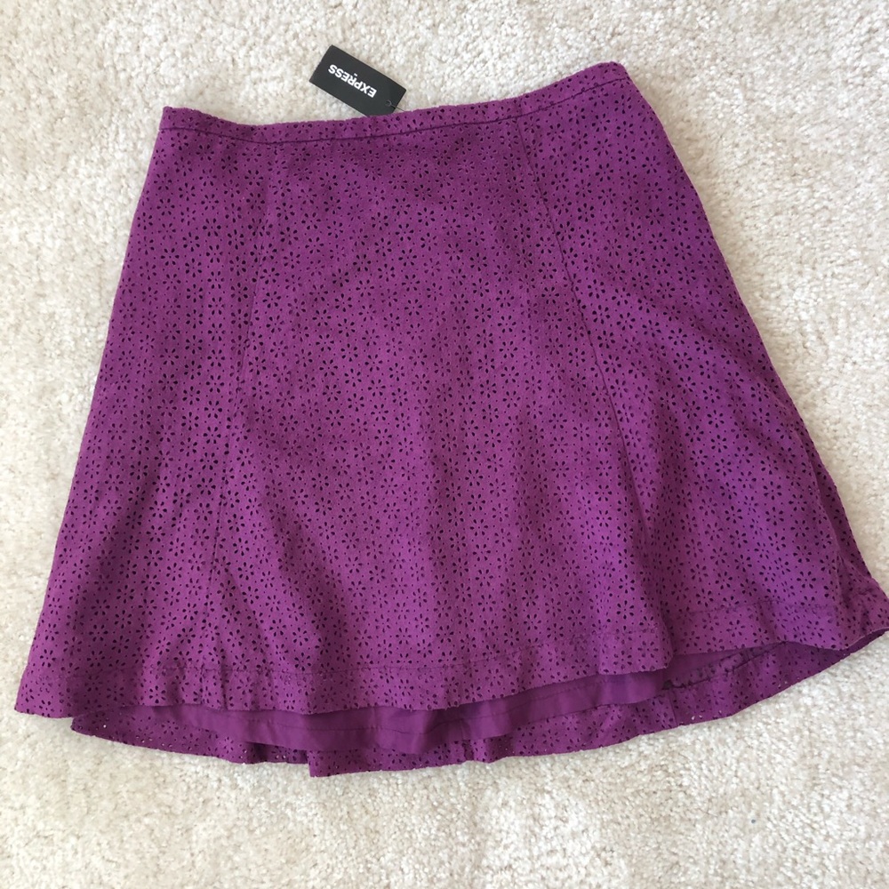 Express Purple Suede Skirt - Brand New